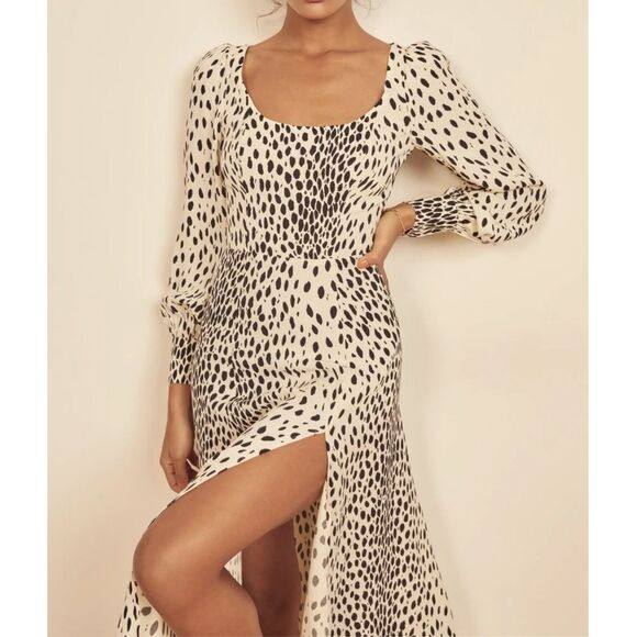 Reformation Alessi Cheetah Print Midi Dress - Picture 2 of 14